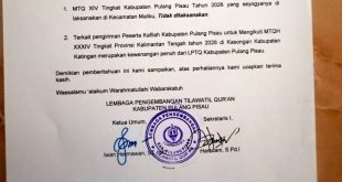 Surat LPTQ Kab. Pulang Pisau